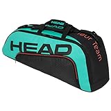 HEAD Unisex-Erwachsene Tour Team 6R Combi Tennistasche, schwarz/türkis