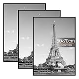 upsimples 3 Pack Bilderrahmen 50x70, 50x70 cm Posterrahmen Schwarz für Fotogalerie,...