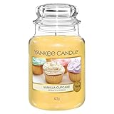 Yankee Candle Duftkerze im Glas (groß) | Vanilla Cupcake | Kerze mit langer Brenndauer bis zu 150...