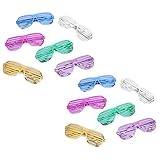 Flanacom Partybrillen 12er Set in 6 verschiedenen Metallic Farben - Partybrille Atzenbrille...