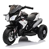 LEADZM Elektro-Kindermotorrad, 6V 7Ah Elektro-Dreirad Kinderfahrzeug für 3-6 Jahre (Schwarz)