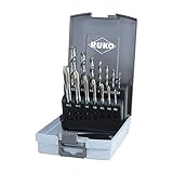 RUKO Maschinengewindebohrer-Satz HSS, 7x Form B M3 bis M12 und 7x passen Spiralbohrer Typ N in...