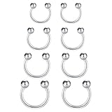 Funseedrr Hufeisen Nasenpiercing Lippenpiercing Septum Ring Set Chirurgenstahl 1,2mm Nase Lippe...