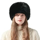 OneChance Damen Wintermütze Warme Pelzmütze Kunstfellmütze Weich Eimerhut Outdoor Mütze Schwarz