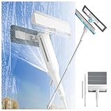 4 in 1 Sprüh Fensterputzer Set mit Abwassersammler und 3 Pads, Fensterputzer Teleskop mit...