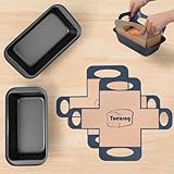 Toeusog Brotbackform Kasten 2er Set: Kastenform Brot 27x15x7cm mit 2x Backmatte - Antihaft Brotform...