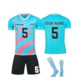 3-teiliges personalisierbares Fußball-Set, mit Fußball-Shirts, Shorts und Socken, personalisierbar...