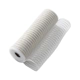 Fictory 26 cm breites Weihnachts-Netzband, 9,1 m Glitzer-Polyester-Deko-Mesh für Kranzherstellung,...