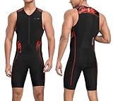 Santic Herren Triathlonanzug Gepolstert Einteiler Ärmellos Pro Triathlon-Anzug Rennsport Trisuit...