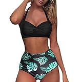 MIN Ying Badeanzug mit hoher Taille, Vintage, Damen, Bikini, Bademoden, Push-Up, Halter, Badeanzug,...