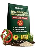 Natureflix Rasendünger mit Unkrautvernichter extra stark | 7,5kg für 375m² | 2-in-1 | Der...