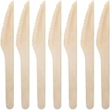 MATANA 200 Holzmesser, Holzbesteck Einweg für Picknicks, BBQ's & mehr - Einweg Messer, Alternative...