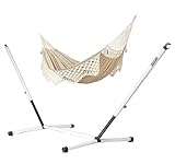 LA SIESTA® Bossanova Bio-Baumwoll Hängematte & Stahlgestell - Indoor Outdoor Hängematte für 2...