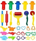LEAZZLE Knete Set Knetwerkzeug für Kinder,29 Stück Knete zubehör Ausstechformen...