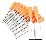 Stechbeitel Set, Stechbeitelsatz, Holzmeißel-Set mit Griff, Zimmerei-Werkzeuge, 12-teilig