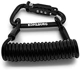 KOHLBURG 5mm starkes Zahlenschloss für die Tasche - sicheres Kabelschloss 145cm lang als...