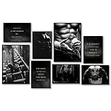 MJ-GRAPHICS® - Bilder Fitness, Wandbilder Gym, Wandbild Fitnessstudio, 2xA2 6xA3 Bodybuilder Poster...