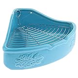 Tubayia Haustier Toilette Keramik Ecktoilette für Hamster Maus Kaninchen Kleintiere (Blau)