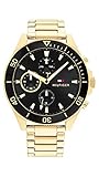 Tommy Hilfiger Multi Zifferblatt Quarz Uhr für Herren mit Goldfarben Edelstahlarmband - 1791919
