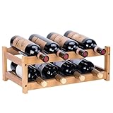YunNasi Weinregal, Klein Flaschenregal Lagerung Halter, Natürliche Flaschenhalter aus Bambus, Wein...