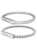 Meinearmbänder Personalisierte Partnerarmbänder – Edelstahlarmband mit Namensgravur für Ihn &...