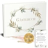 Gästebuch Hochzeit, A4 quer mit 80 blanko Seiten, Hochzeitsgästebuch Vintage, Hochzeitsbuch,...