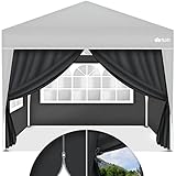 tillvex® 4X Seitenwand für Pavillon 3x3m | Faltpavillon Seitenteile wasserabweisend |...