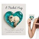Xummpxuk Katzen-Souvenir, herzförmige Tischdekoration, Mini-Katzen mit positiver Karte, für...