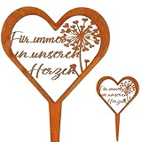 XMDROU Grabstecker Wetterfest, Grabstecker Herz mit Spruch Für Immer in unseren Herzen“...