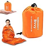 Notfall Schlafsack, Survival Biwaksack Ultraleicht, Erste Hilfe Rettungsdecken Wasserdicht...