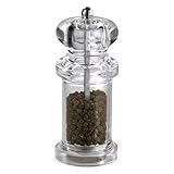 Salz- und Pfeffermühle - 6,5 x 6,5 x 13,5 cm Manuelle Salzmühle - Adjustable Coarseness Container...