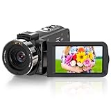 Nicamery Videokamera, Camcorder 1080P 36MP mit IR Nachtsicht 3.0 Zoll 270 Grad Drehbarer IPS...