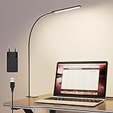 Aisutha Schreibtischlampe Klemmbar, Schreibtischlampe Led mit Stecker, 3 Farben, 10 Helligkeiten,...