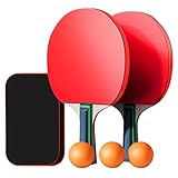 Tischtennisschläger, tragbares Tischtennis-Set, 2 Tischtennisschläger + 3 Tischtennisbälle +...