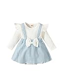 Haokaini Baby Mädchen Kleidung Neugeborene Strampler Kleid Lange Rüschen Ärmel Outfits Floral...