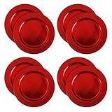 com-four® 8x Platzteller gebürstet - wiederverwendbare Unterteller als Tischdekoration - edle...