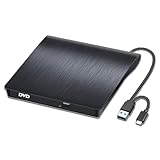 GERUI Externes DVD-Laufwerk, USB 3.0 Typ-C CD DVD +/-RW Optisches Laufwerk USB C Brenner Slim CD/DVD...