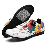 Surwin Graffiti-Stil Fahrradschuhe mit Gummisohle Herren Damen Rennrad, Rennradschuhe Unisex...