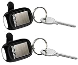 PEARL Dynamolampe: 2er-Set Mini-Solar-LED-Taschenlampe mit Dynamo & Schlüsselring, 8 lm...