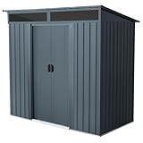 Pergart Gerätehaus Lüttich 64' | Anthrazit Matt | 2,35 m² | aus verzinktem Stahl | Wetterfestes...