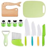 Firtink Kindermesser 12er Set, Kinder Küchenmesser aus Holz zum Kochen und Schneiden, Küchenmesser...