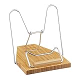 Relaxdays Leseständer, Bambus, 3 Neigungswinkel, klappbar, Buchablage für Hefte, Bücher &...