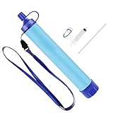 Wasserfilter Outdoor - Trinkwasserfilter für 1500 Liter gefiltertes Wasser - Karabiner und...