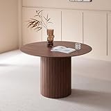 GrandCA HOME Runder Esstisch, moderner Küchentisch 120cm, Esszimmertisch mit rundem Holzsockel,...
