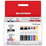 Washope 570 571 XL Multipack Patronen Kompatible für Canon TS5050 Druckerpatronen für Canon MG5750...