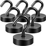 Neosmuk Magnethaken Schwarz,18kg Magnet Haken Extra Stark für Spind Organizer,Neodym Magnete,Haken...