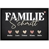 SpecialMe® Fußmatte mit Namen Familie Herzen Wohn-Accessoires Deko-Objekt Haustür rutschfest &...
