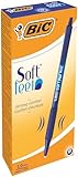 BIC Kugelschreiber Set Soft Feel Grip, 1,0 mm Kugeldurchmesser für medium Strichstärke 0,4 mm,...