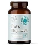 Multi-Magnesium 180 Kapseln, Hochdosiert - 7 bioaktive Magnesium-Quellen, Mit Phyto-Magnesium -...