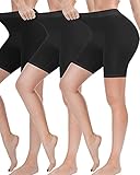 Damen Shorts Radlerhose Kurze, 3er Pack Anti Scheuern Unterhose für unter Kleider, Nahtlos Hohe...